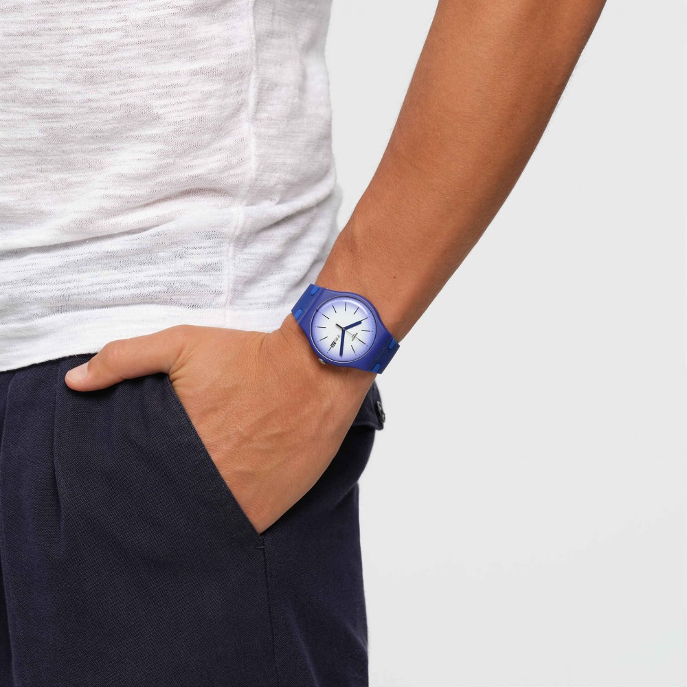 SWATCH VIOLET VERBENA Ρολόι Unisex Μπλε Λουρί Σιλικόνης SUON716