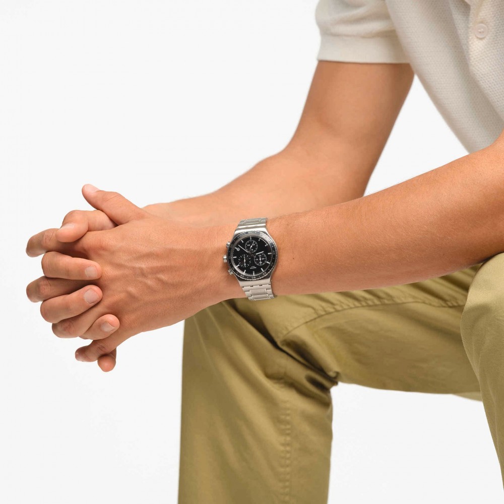 SWATCH CARBONIUM DREAM Unisex Ρολόι Χρονογράφος Ασημί Ανοξείδωτο Μπρασελέ YVS495G SWATCH CARBONIUM DREAM Unisex Ρολόι Χρονογράφος Ασημί Ανοξείδωτο Μπρασελέ YVS495G