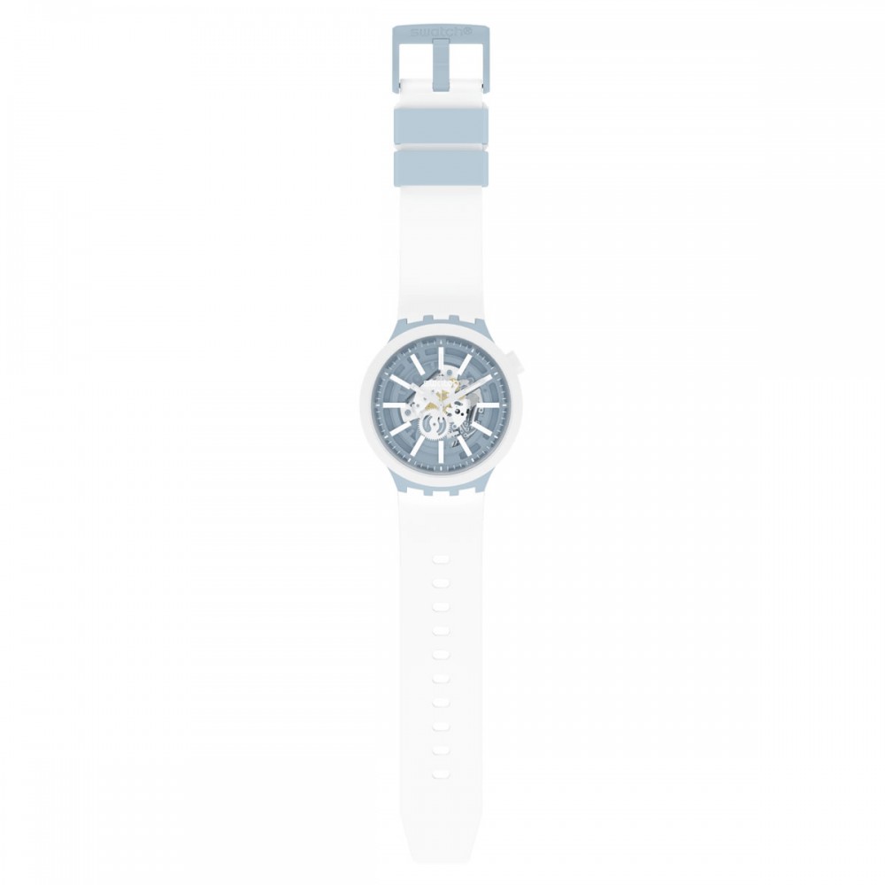 SWATCH BIG BOLD WHICE BIOCERAMIC Ρολόι Λευκό Πλαστικό Λουράκι βιολογικής προέλευσης SB03N103 