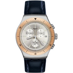 SWATCH SO BIGGAR RESTYLED ΡΟΛΟΙ Ανδρικό Μαύρο Δερμάτινο Λουρί YOS452C 