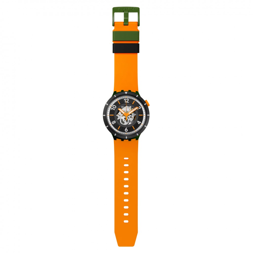 SWATCH BIG BOLD BIOCERAMIC FALL-IAGE Ρολόι Πορτοκαλί Λουράκι Σιλικόνης SB03G107