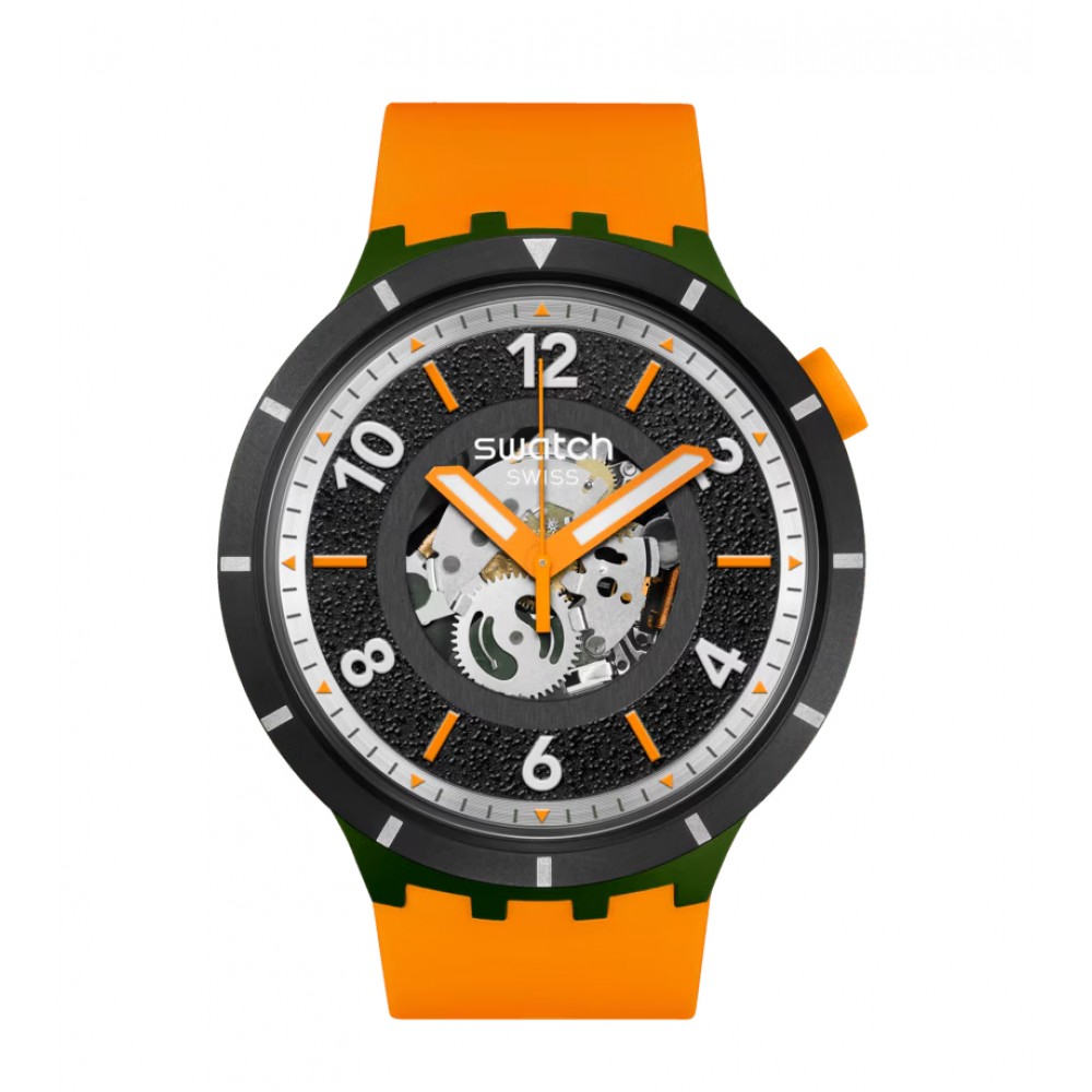SWATCH BIG BOLD BIOCERAMIC FALL-IAGE Ρολόι Πορτοκαλί Λουράκι Σιλικόνης SB03G107