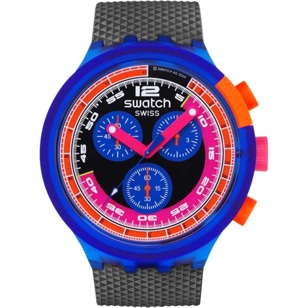 SWATCH Neon Party To The Max Ρολόι Unisex Μαύρο Λουράκι Βιολογικής προέλυεσης SB06N102 SWATCH Neon Party To The Max Ρολόι Unisex Μαύρο Λουράκι Βιολογικής προέλυεσης SB06N102
