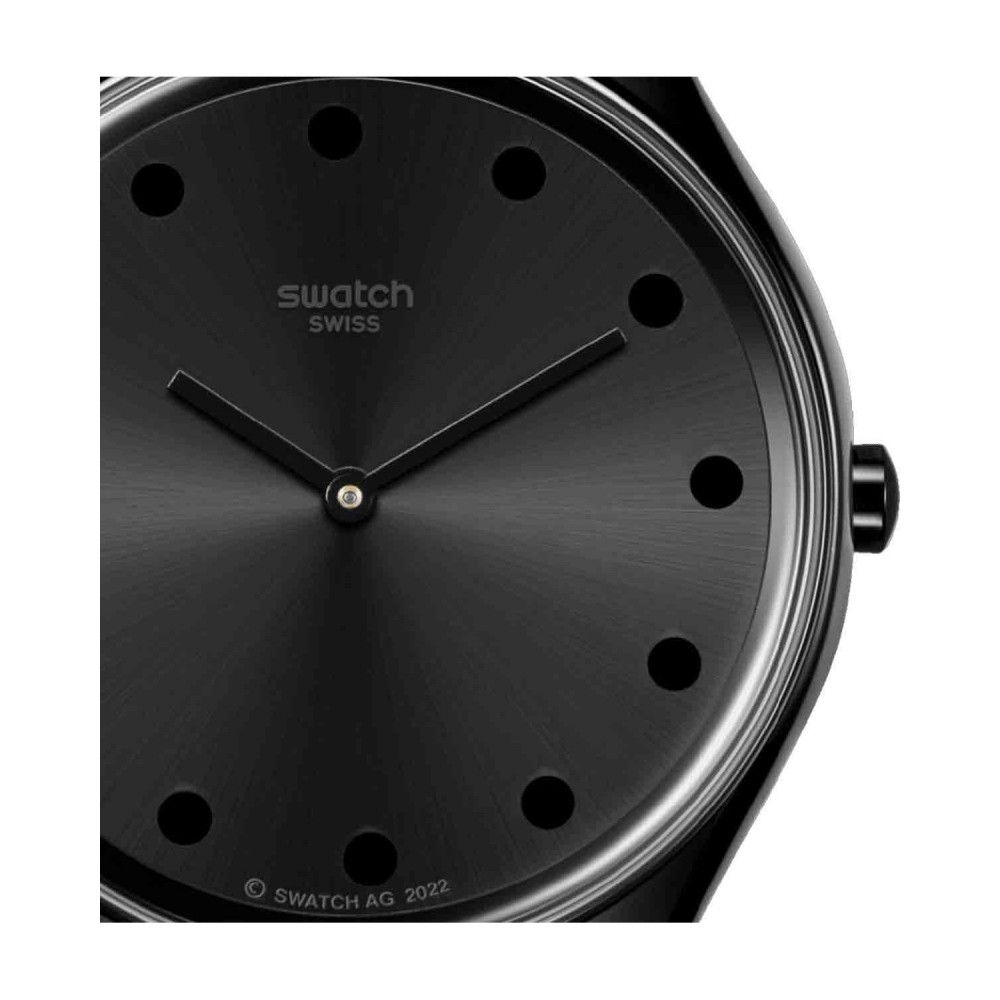 SWATCH DARK SPARK Ρολόι Unisex Μαύρο Δερμάτινο λουράκι SYXB106 SWATCH DARK SPARK Ρολόι Unisex Μαύρο Δερμάτινο λουράκι SYXB106