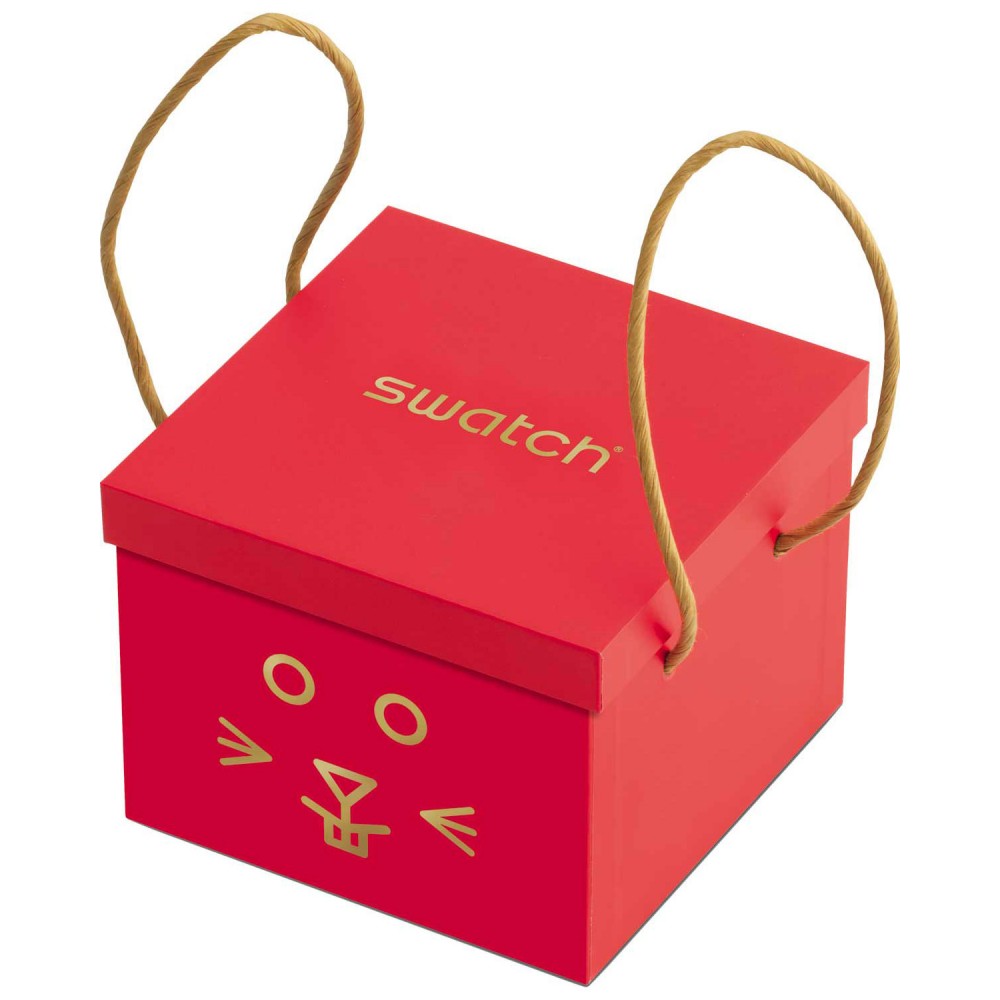 SWATCH YEAR OF THE RABBIT Ρολόι Κόκκινο Λουράκι Σιλικόνης SO32Z107