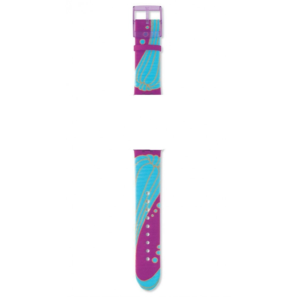 SWATCH BOOMWAVE Strap textile-leather multicolor 21mm ASUGV100