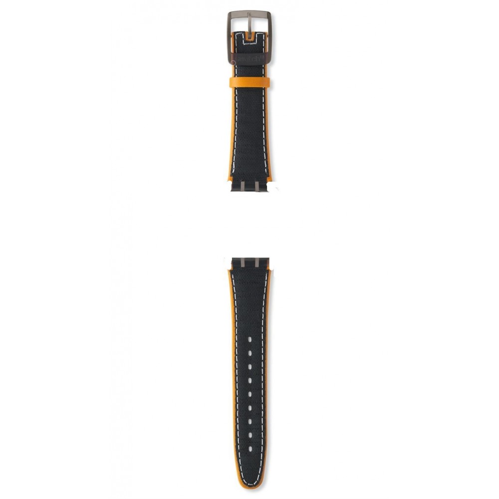 SWATCH AMBITIOUS GOAL Strap textile-leather grey 19mm ASUJM703