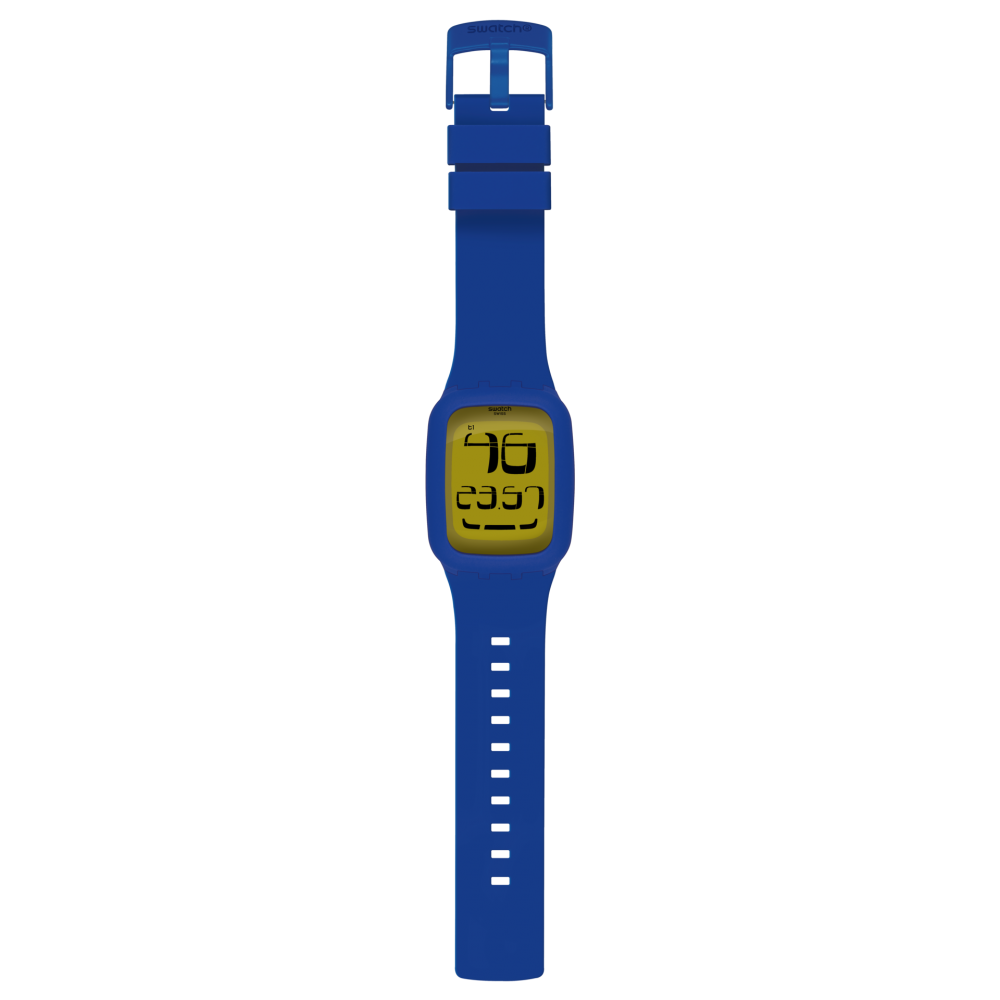 SWATCH YELLOW FLAKE Strap silicone blue 28mm ASURN102  