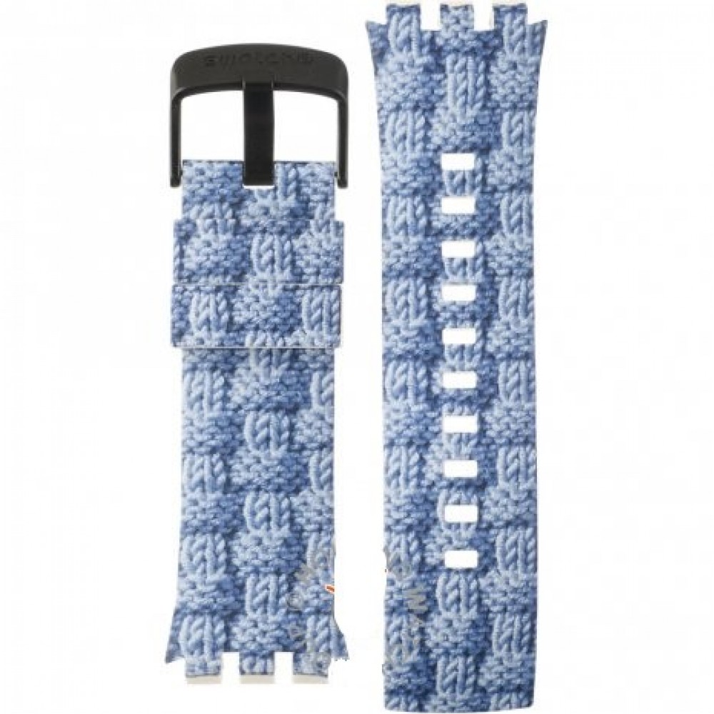 SWATCH DOUBLE KNIT Strap silicone light blue 28mm ASURW110
