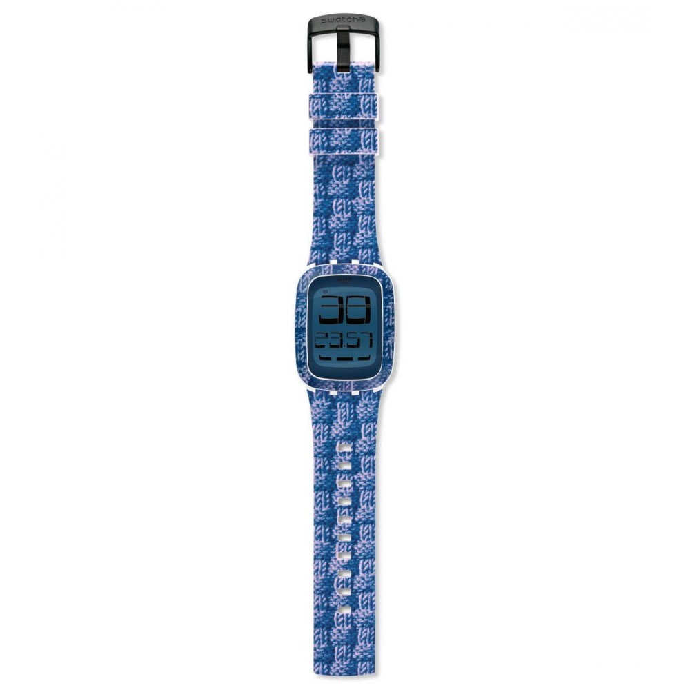 SWATCH DOUBLE KNIT Strap silicone light blue 28mm ASURW110