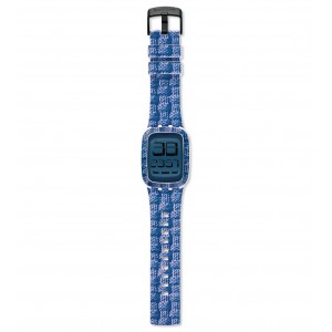 SWATCH DOUBLE KNIT Strap silicone light blue 28mm ASURW110