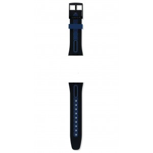 SWATCH KAICCO Strap Silicone Black & Blue 20mm  ASUSB406 