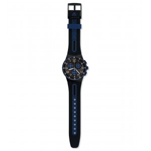 SWATCH KAICCO Strap Silicone Black & Blue 20mm  ASUSB406 