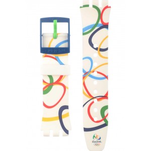 SWATCH RIO ALL AROUND  Λουράκι  Σιλικόνης Λευκό 20mm ASUSN100 