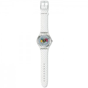 SWATCH ATHENS 1896 / SPECIAL MOMENTS  Strap white leather  19mm ASVDZ4000
