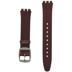 SWATCH SKINBRUSHED  Brown Leather Strap 19mm  ASYXS102 