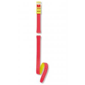 SWATCH BIKO ROOSE Strap silicone  pink/yellow   12mm ALP131