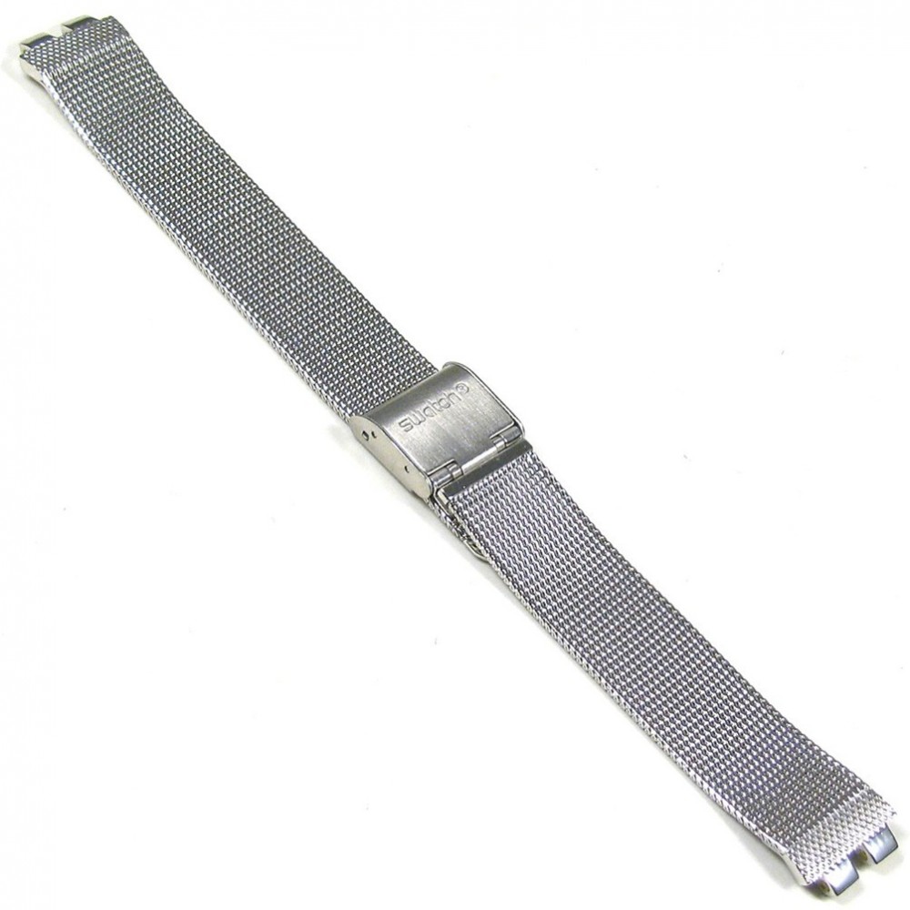 SWATCH DAY CARE Μπρασελέ ανοξείδωτο ατσάλι ασημί 18mm ASUBN102M 