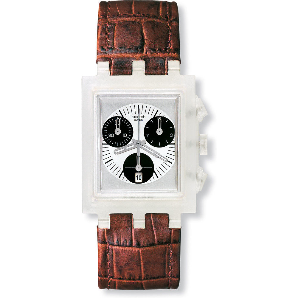 SWATCH WHITESUNDAY LEATHER Strap Leather brown 24mm ASUEK400C