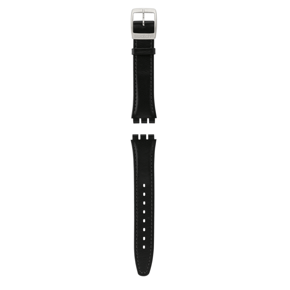 SWATCH BLACK FAN Λουράκι Δερμάτινο Μαύρο 17mm  AYLS442