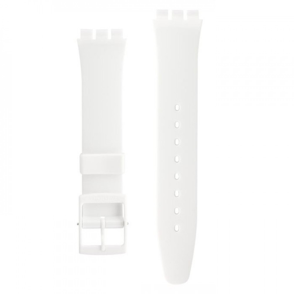 SWATCH THINK TIME WHITE Λουράκι  βιολογικής προέλευσης Λευκό  17mm ASO31W100