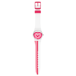 SWATCH BEATPINK White Silicone Strap  17mm AGW214 