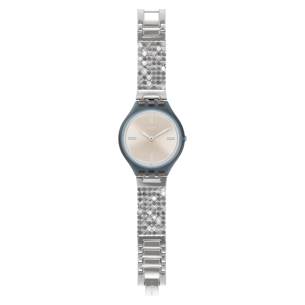 SWATCH SKINMESH  Μπρασελέ από ασημί ανοξείδωτο ατσάλι 17mm ASVOM101GB SMALL