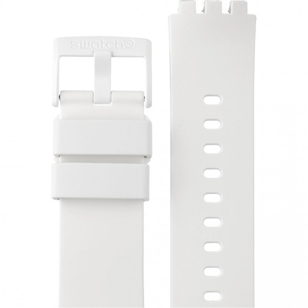 SWATCH BIOCERAMIC BIG BOLD ΝΕΧΤ C Λουράκι Λευκό από Πλαστικό  βιολογικής προέλευσης 19mm ASB03W100 