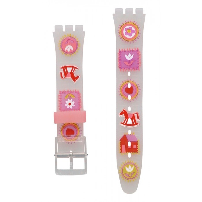 SWATCH LUCKY PADS  Λευκό  Λουράκι Σιλικόνης AGE230 17ΜΜ