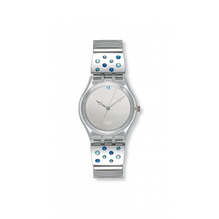 SWATCH SPARKLING DAY Ασημί Ανοξείδωτο Ατσάλι Ελαστικό Μπρασελέ 17mm AGE158A LARGE