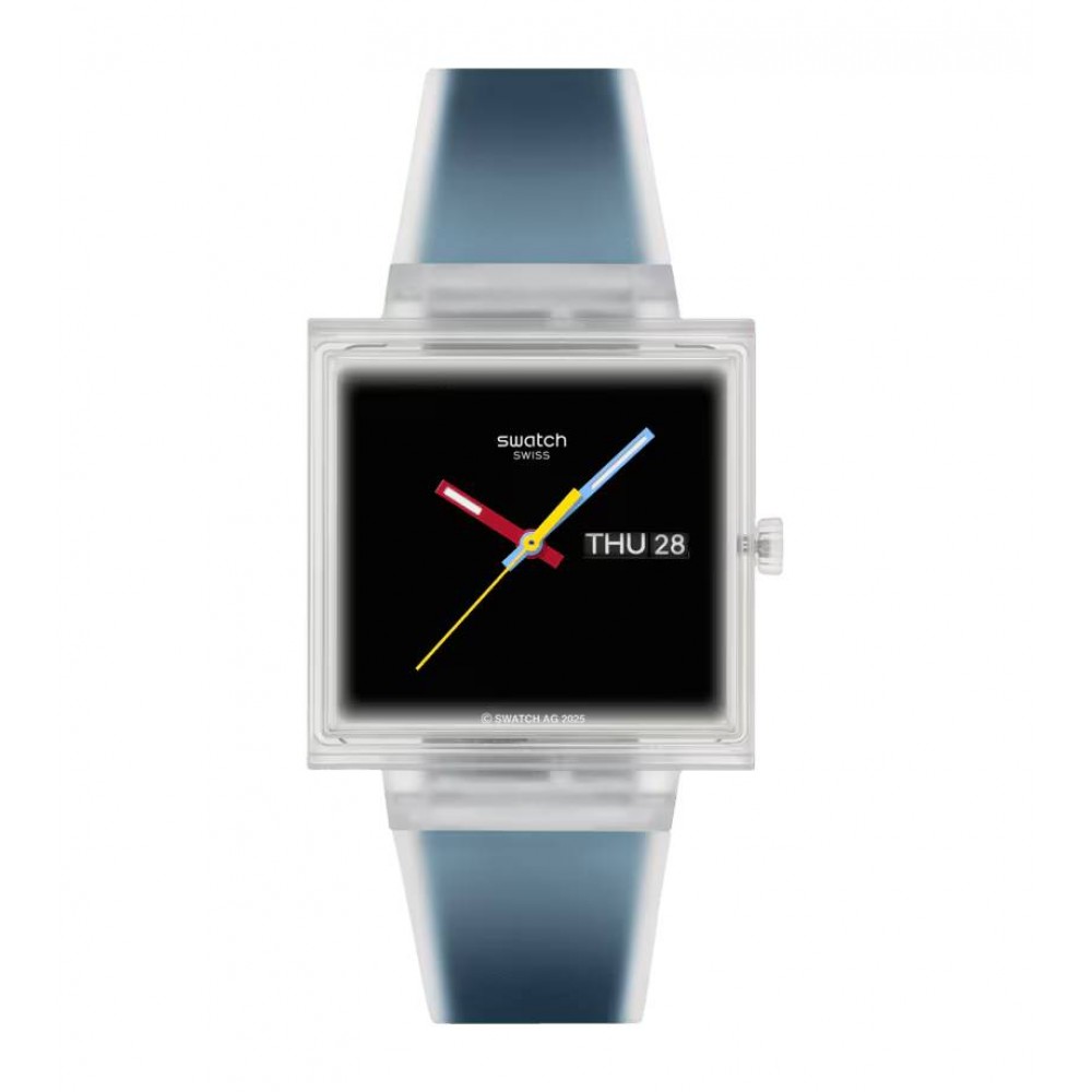 SWATCH WHAT IF...SEE THRU BLACK? Ρολόι Unisex Μαύρο Λουρί Σιλικόνης SO38K700