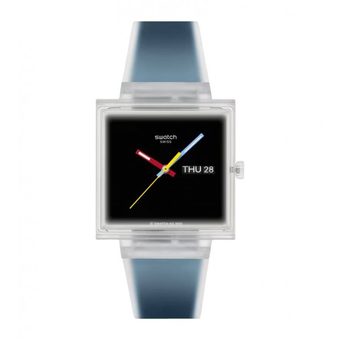 SWATCH WHAT IF...SEE THRU BLACK? Ρολόι Unisex Μαύρο Λουρί Σιλικόνης SO38K700