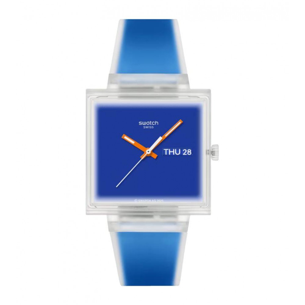 SWATCH WHAT IF...SEE THRU BLUE? Ρολόι Unisex Μπλε Λουρί Σιλικόνης SO38K701