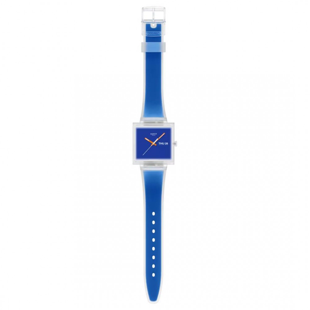 SWATCH WHAT IF...SEE THRU BLUE? Ρολόι Unisex Μπλε Λουρί Σιλικόνης SO38K701
