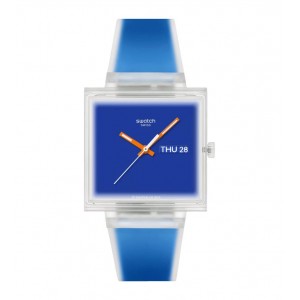 SWATCH WHAT IF...SEE THRU BLUE? Ρολόι Unisex Μπλε Λουρί Σιλικόνης SO38K701