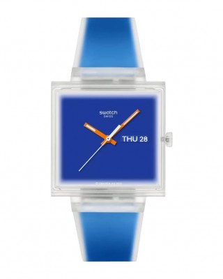 SWATCH WHAT IF...SEE THRU BLUE? Ρολόι Unisex Μπλε Λουρί Σιλικόνης SO38K701