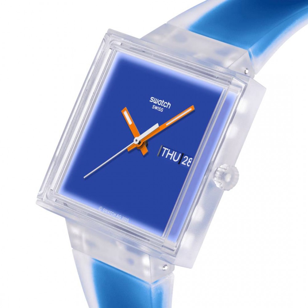 SWATCH WHAT IF...SEE THRU BLUE? Ρολόι Unisex Μπλε Λουρί Σιλικόνης SO38K701