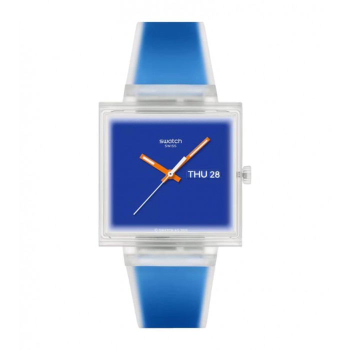 SWATCH WHAT IF...SEE THRU BLUE? Ρολόι Unisex Μπλε Λουρί Σιλικόνης SO38K701
