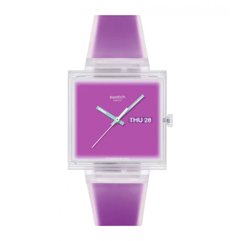 SWATCH WHAT IF...SEE THRU MAGENTA? Ρολόι Unisex Μωβ Λουρί Σιλικόνης SO38K705 SWATCH WHAT IF...SEE THRU MAGENTA? Ρολόι Unisex Μωβ Λουρί Σιλικόνης SO38K705