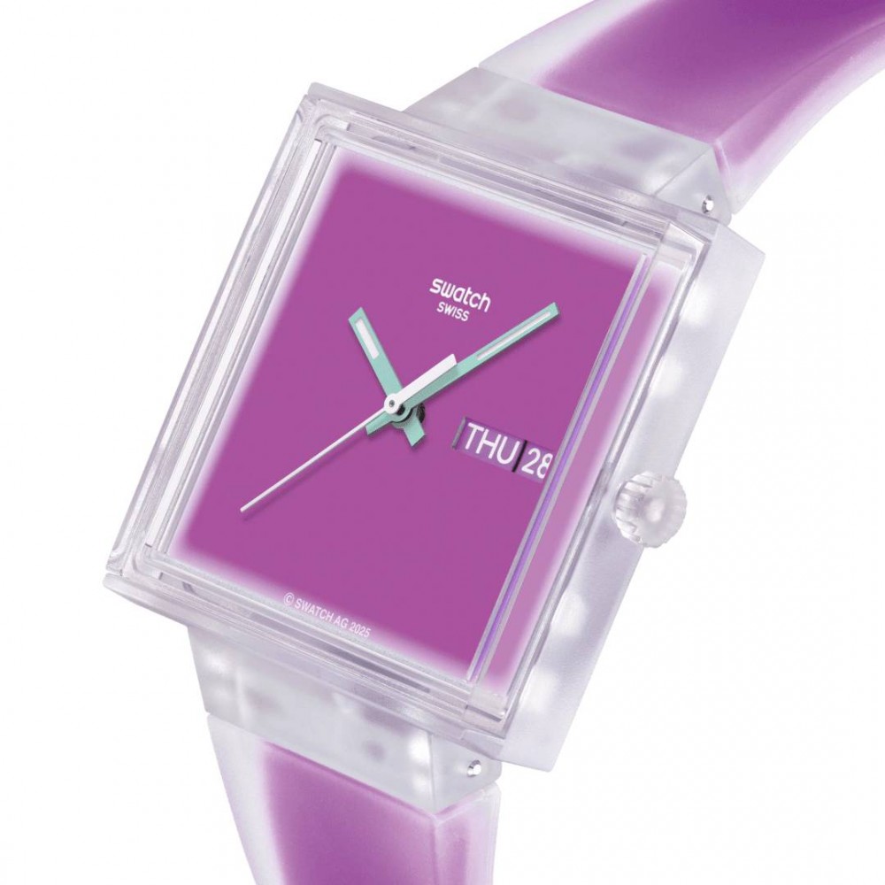SWATCH WHAT IF...SEE THRU MAGENTA? Ρολόι Unisex Μωβ Λουρί Σιλικόνης SO38K705 SWATCH WHAT IF...SEE THRU MAGENTA? Ρολόι Unisex Μωβ Λουρί Σιλικόνης SO38K705