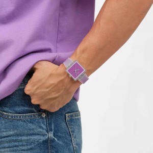 SWATCH WHAT IF...SEE THRU MAGENTA? Ρολόι Unisex Μωβ Λουρί Σιλικόνης SO38K705 SWATCH WHAT IF...SEE THRU MAGENTA? Ρολόι Unisex Μωβ Λουρί Σιλικόνης SO38K705
