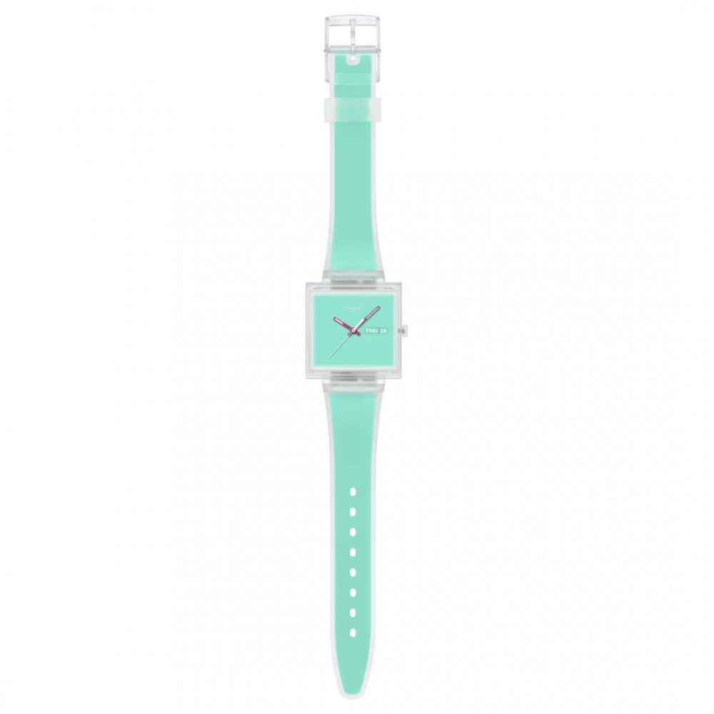 SWATCH WHAT IF...SEE THRU MINT? Ρολόι Unisex Μέντα Λουρί Σιλικόνης SO38K702