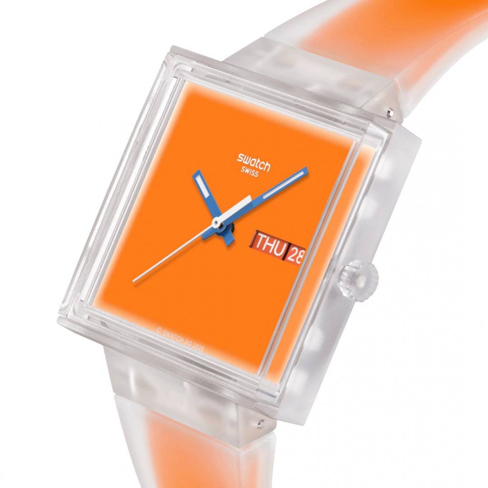 SWATCH WHAT IF...SEE THRU ORANGE? Ρολόι Unisex Πορτοκαλί Λουρί Σιλικόνης SO38K704