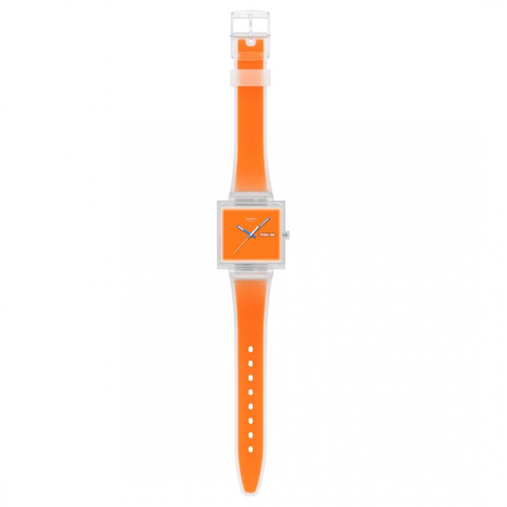 SWATCH WHAT IF...SEE THRU ORANGE? Ρολόι Unisex Πορτοκαλί Λουρί Σιλικόνης SO38K704