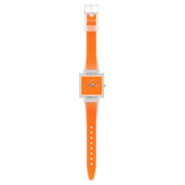 SWATCH WHAT IF...SEE THRU ORANGE? Ρολόι Unisex Πορτοκαλί Λουρί Σιλικόνης SO38K704