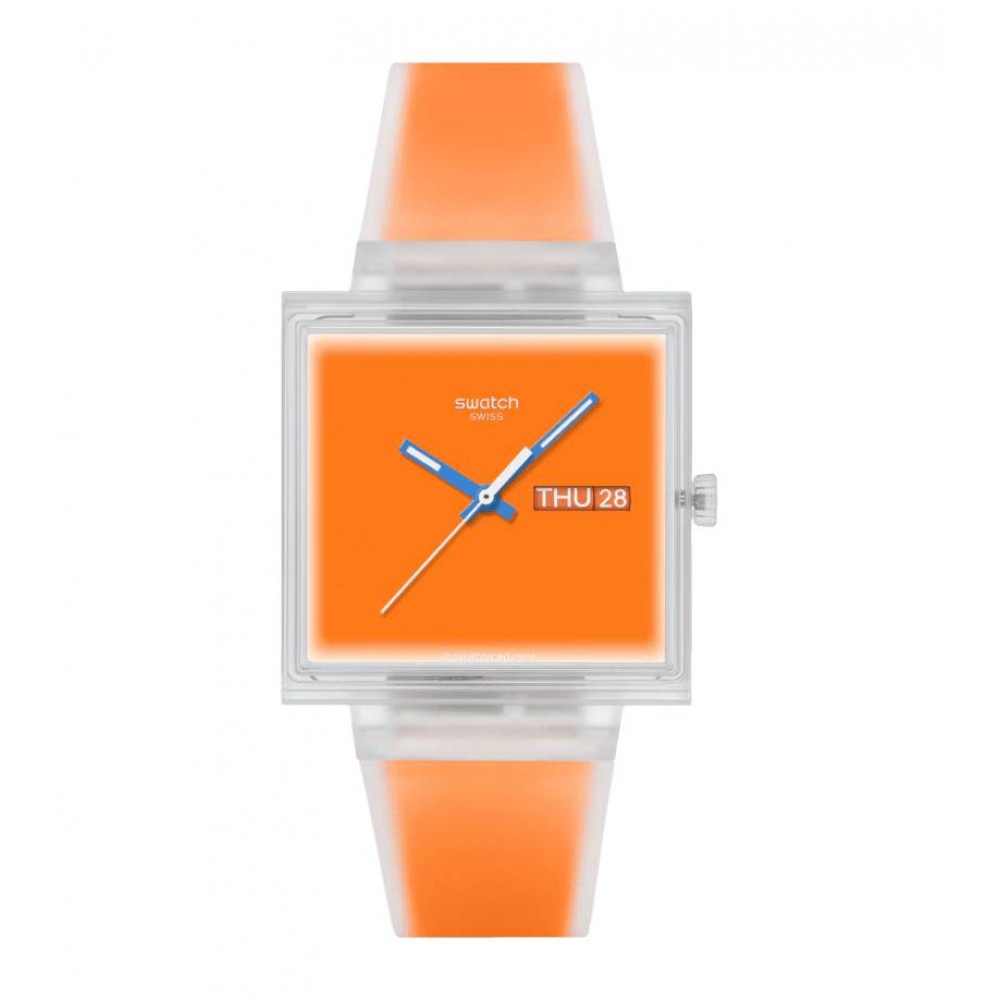 SWATCH WHAT IF...SEE THRU ORANGE? Ρολόι Unisex Πορτοκαλί Λουρί Σιλικόνης SO38K704