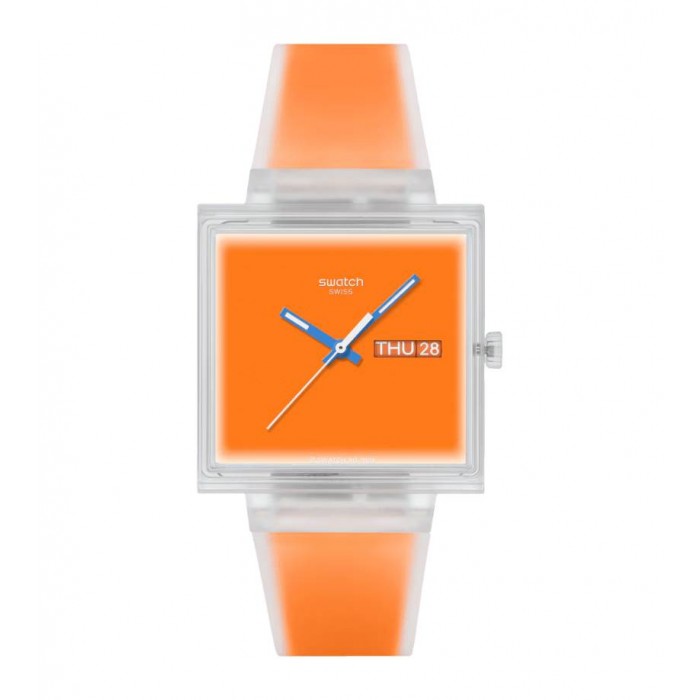 SWATCH WHAT IF...SEE THRU ORANGE? Ρολόι Unisex Πορτοκαλί Λουρί Σιλικόνης SO38K704