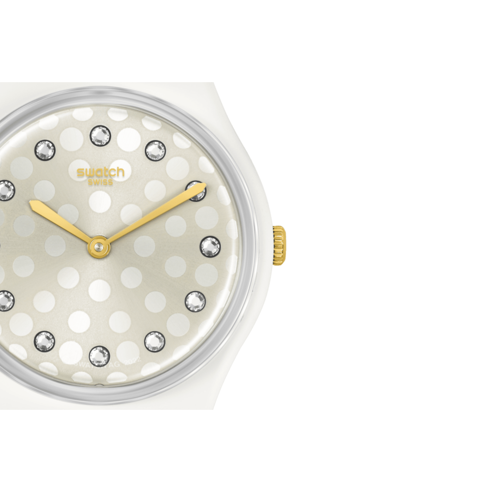 SWATCH Sparkle Shine Ρολόι λευκό λουράκι σιλικόνης SO31W109