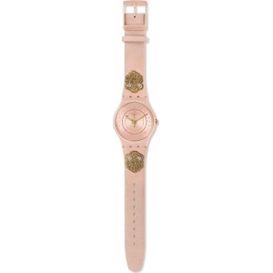 SWATCH EMBROIDERY Pink Synthetic Leather Strap SUOP108