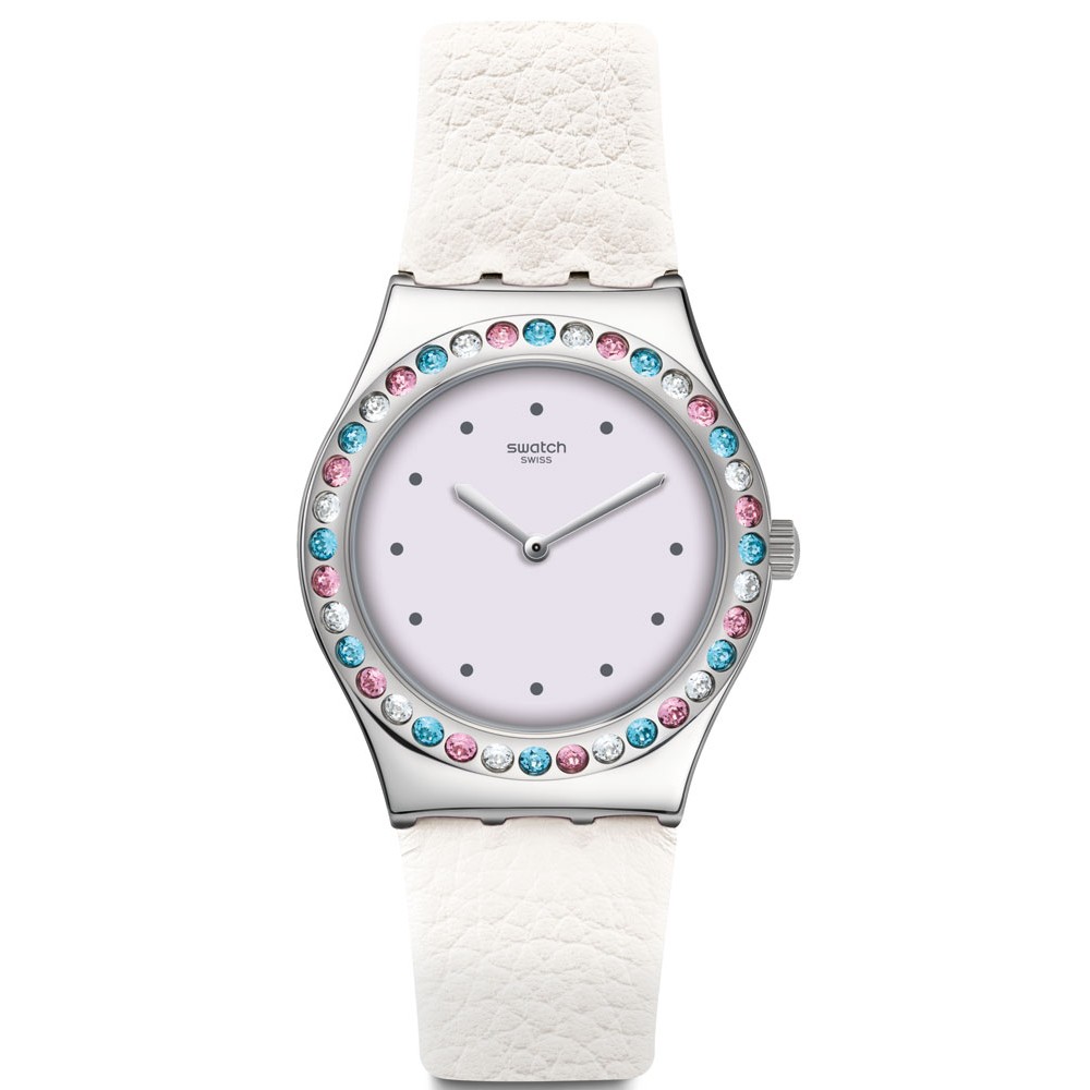 SWATCH AFTER DINNER White Leather Strap YLS201